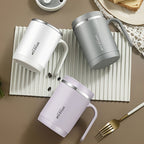 1pc Stainless Steel Cups With Lid; 16 Oz 304 Stainless Steel Tumblers Durable Coffee Mug With Splash Proof Sliding Lid; Drink With Lid Open; Non-Insulated Mug; Without Straw EasyOptionXY LLC