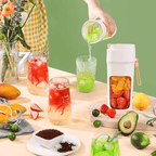 Portable Wireless Blender With The Straw; USB Travel Juice Cup Baby Food Mixing Juicer Machince With Updated 8 Blades 3000mAh Rechargeable Battery