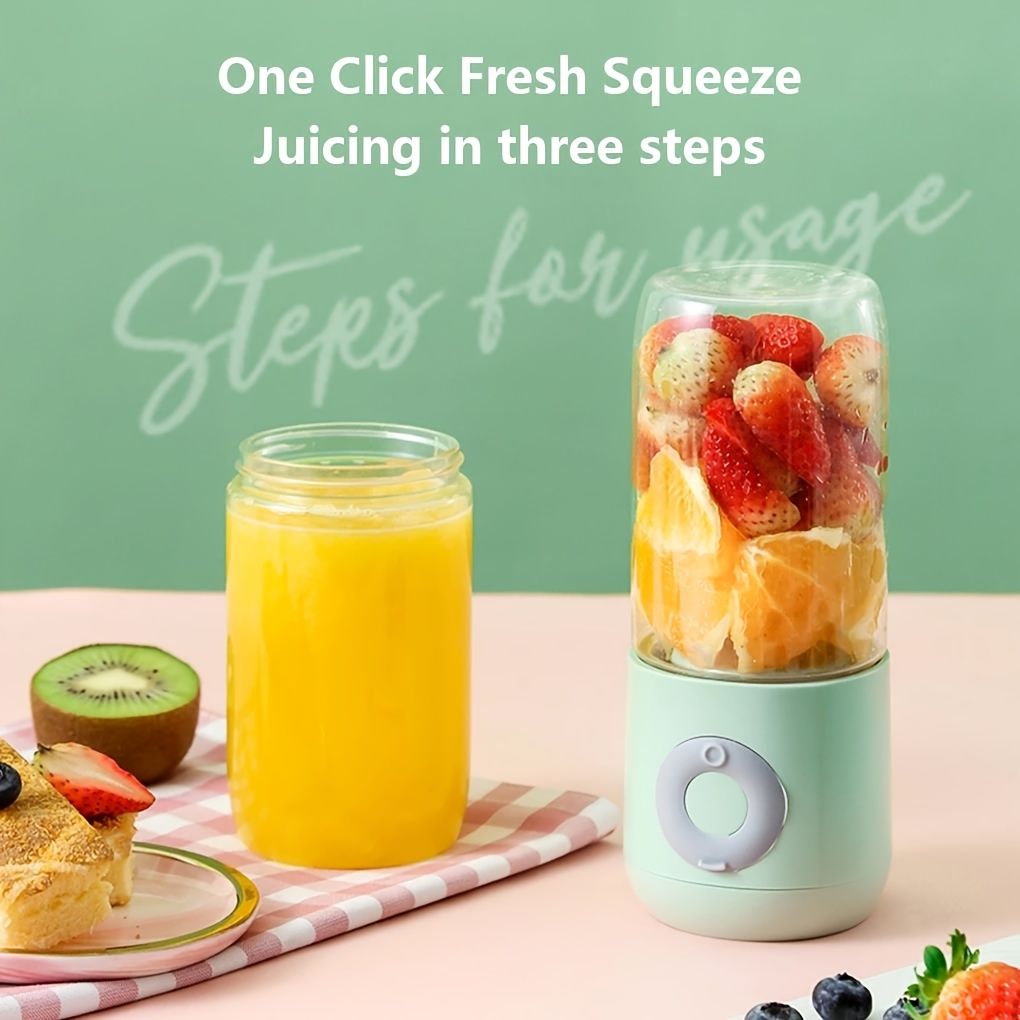 500ML Mini Portable Mixer Cup; Fruit Veggie Juicer; Portable Blender For Fresh Juice; Fresh Juice Blender; Blender Cup Electric; Personal Size Blender For Shakes; and Smoothies; USB Charging Blender EasyOptionXY LLC