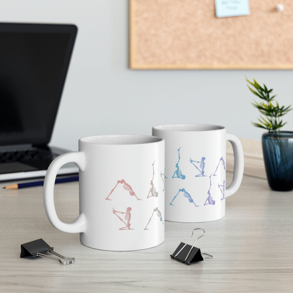 Skeleton in Yoga Poses Mug EasyOptionXY LLC