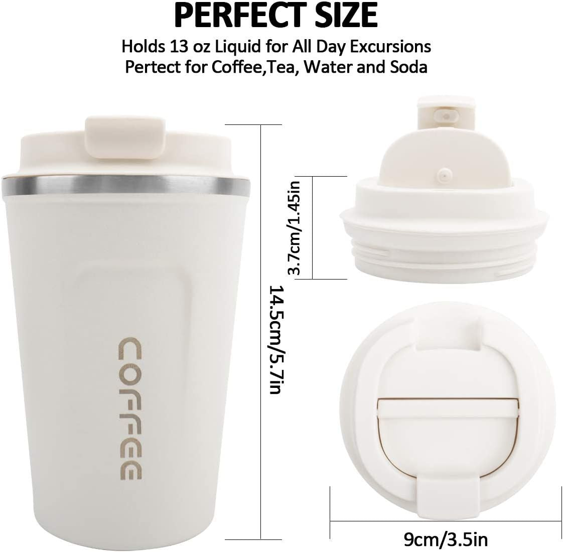 12 oz Stainless Steel Vacuum Insulated Tumbler - Coffee Travel Mug Spill Proof with Lid - T hermos Cup for Keep Hot/Ice Coffee; Tea and Beer EasyOptionXY LLC