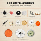 VEVOR Food Processor, 14-Cup Vegetable Chopper for Chopping, Mixing, Slicing, Puree, and Kneading Dough, 650 Watt Stainless Steel Blade Professional Electric Food Chopper, Easy Assembly & Clean, Gray EasyOptionXY LLC