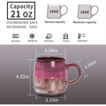 Large Ceramic Coffee Mug, 21 Oz, Gilt Pink Big Tea Cup for Office and Home, Dishwasher and Microwave Safe…