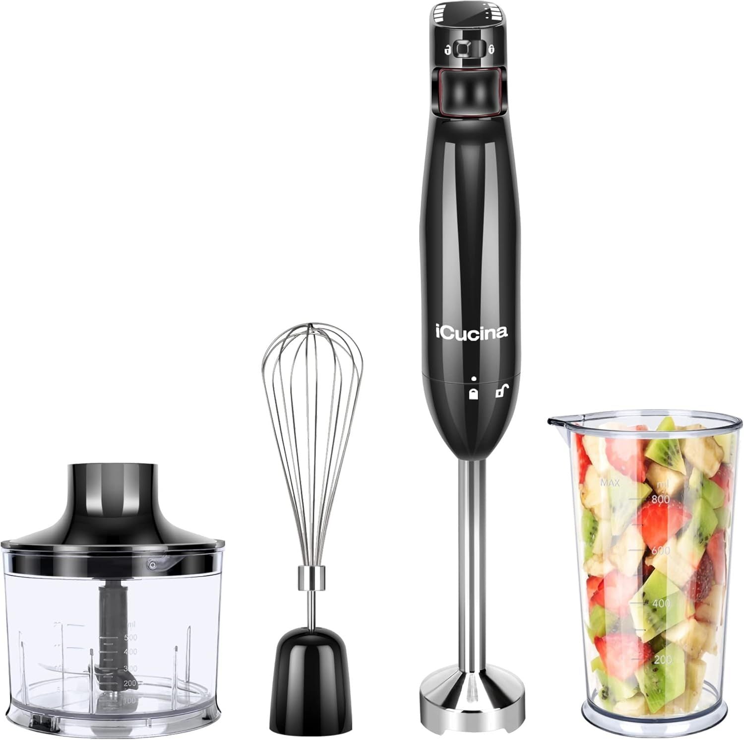 iCucina 4-in-1 Variable Speed Immersion Hand Blender EasyOptionXY LLC