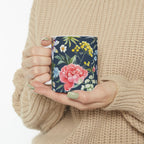 Navy Floral Coffee Tea Mug EasyOptionXY LLC