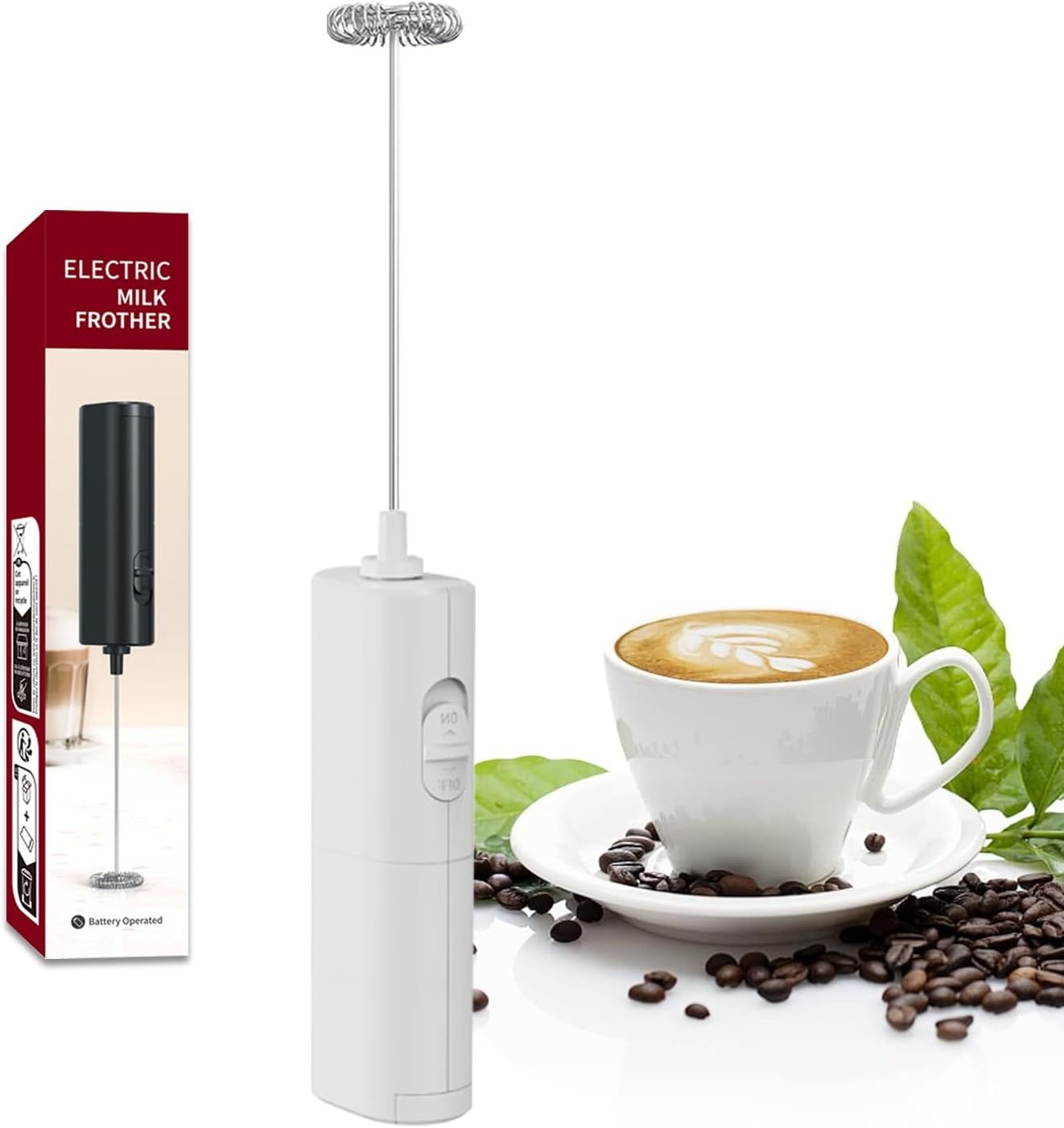 Electric Milk Frother Home Kitchen, Appliances, Handheld Egg Beater Household Supplies, Summer Cordless Coffee Bean Blender for Smoothies, Latte, Matcha, Eggs & More, Kitchen Accessories EasyOptionXY LLC