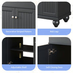 24" Modern Sleek Bathroom Vanity Elegant Ceramic Sink with Solid Wood Frame, Adjustable Shelf