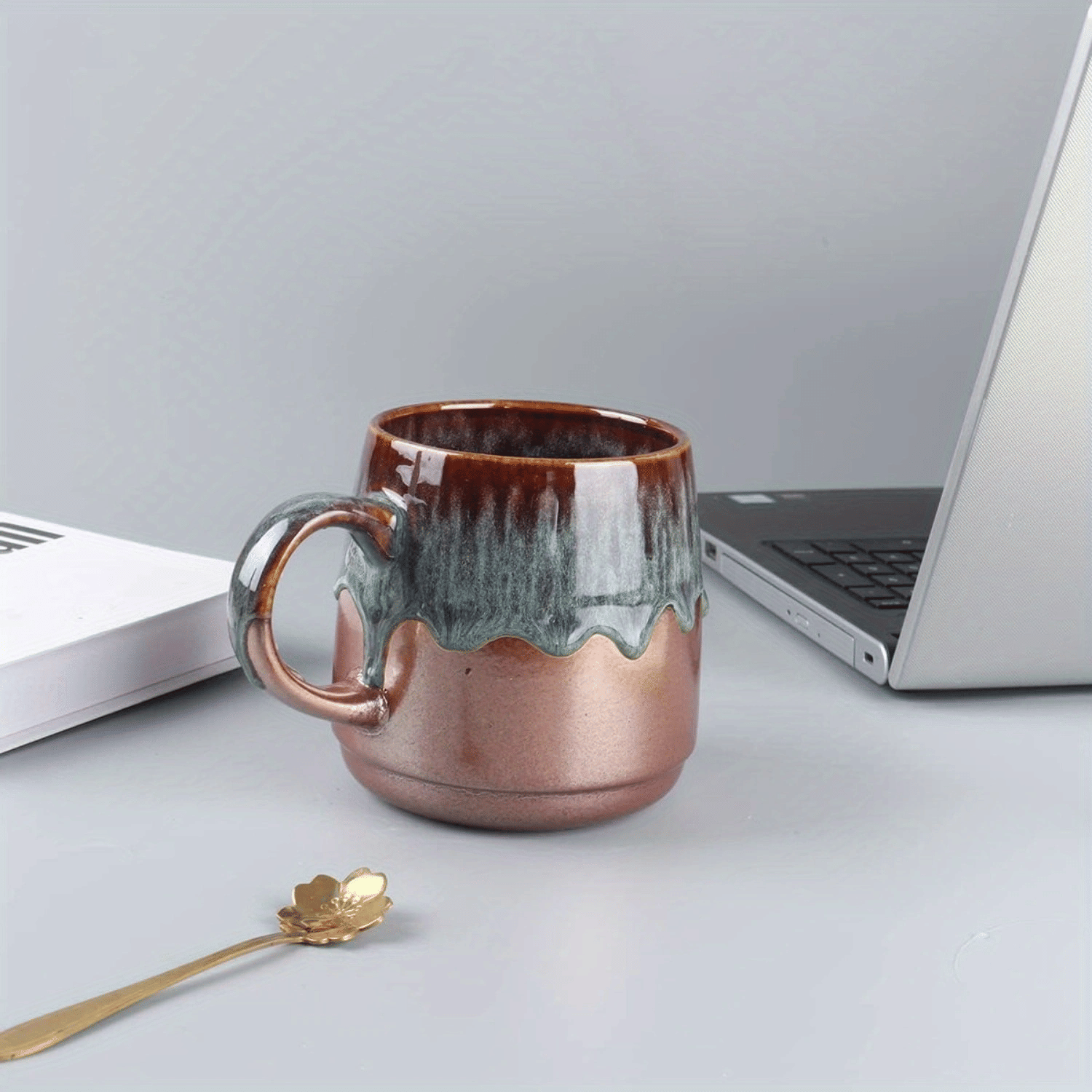 Large Ceramic Coffee Mug, 21 Oz, Gilt Reseda Big Tea Cup for Office and Home, Dishwasher and Microwave Safe… EasyOptionXY LLC