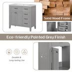 36\" Bathroom Vanity with Sink Combo, Black Bathroom Cabinet with Drawers, Solid Frame and MDF Board EasyOptionXY LLC