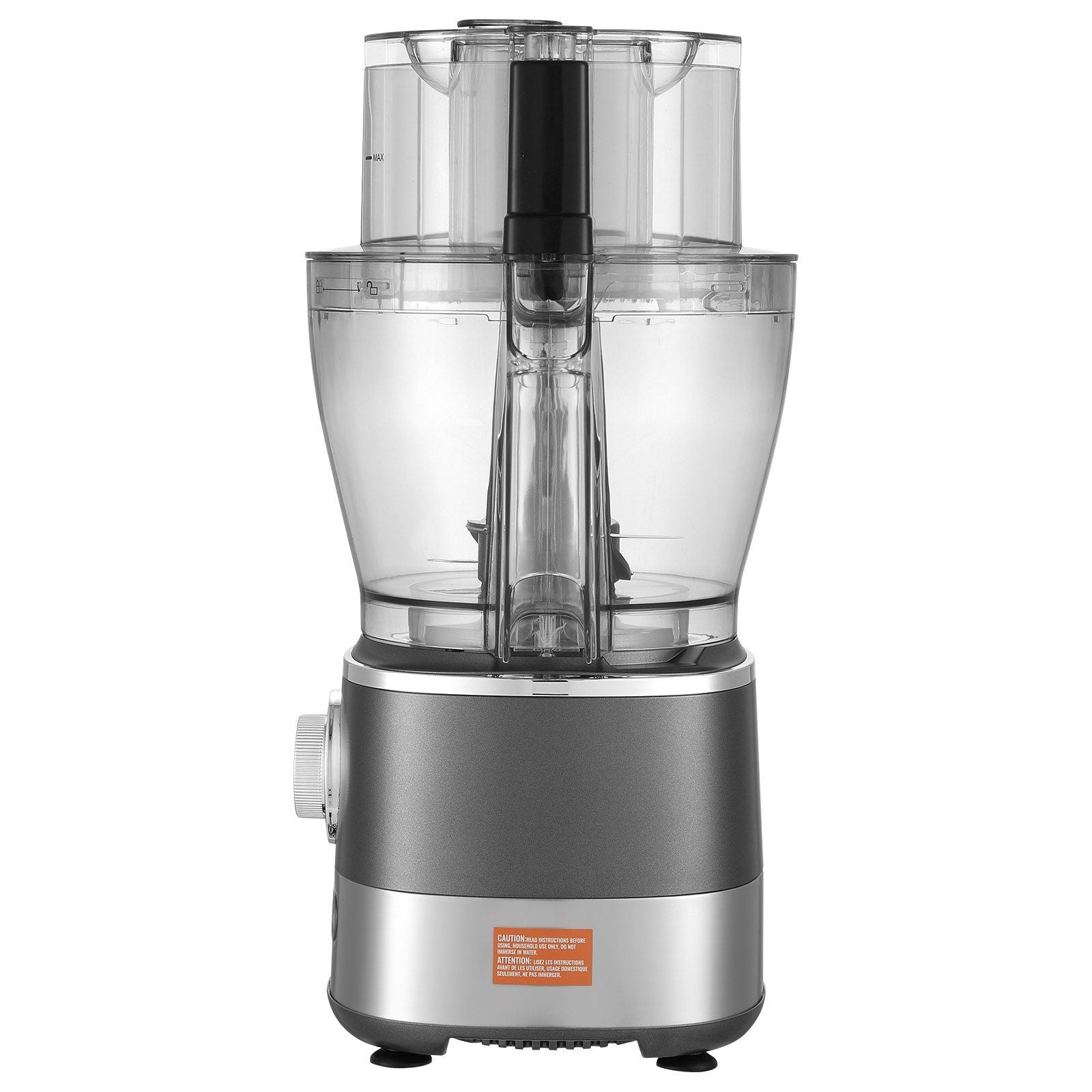 VEVOR Food Processor, 14-Cup Vegetable Chopper for Chopping, Mixing, Slicing, Puree, and Kneading Dough, 650 Watt Stainless Steel Blade Professional Electric Food Chopper, Easy Assembly & Clean, Gray EasyOptionXY LLC