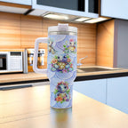 1pc 40oz Water Bottles,5D Little Turtle Series Tumbler,Large Capacity Stainless Steel Tumbler Insulation Cup With Lid And Straw For Women,Camping,Driving,skiing,Thermocoolers.Best Gift