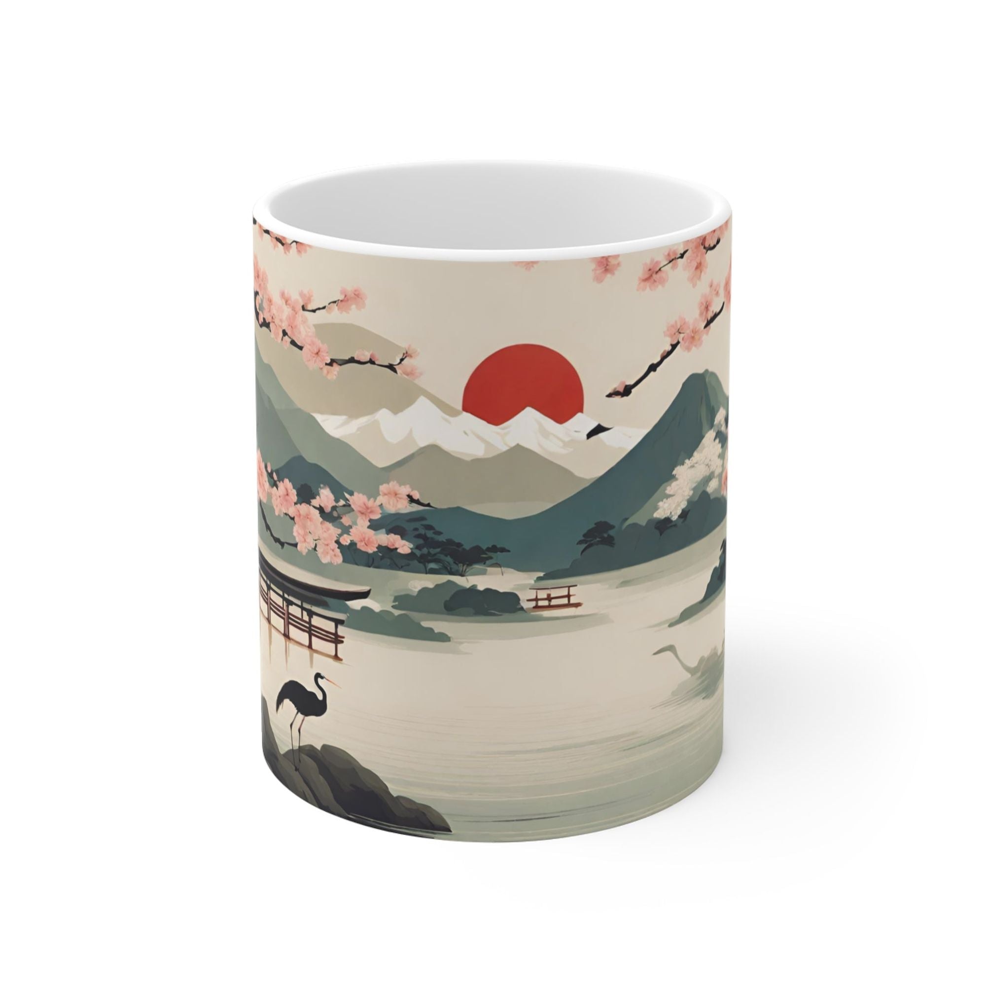 Vintage Japanese Cherry Blossom Art Mug EasyOptionXY LLC