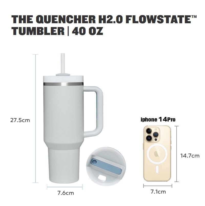 1200ml Stainless Steel Mug Coffee Cup Thermal Travel Car Auto Mugs T hermos 40 Oz Tumbler with Handle Straw Cup Drinkware New In