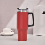 40oz Handle Car Cup with pipette stainless Steel insulated Cold beer cup portable ice cup with handle; Insulated Reusable Leakproof Stainless Steel Water Bottle Travel Mug Iced Coffee Cup