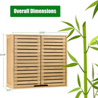2 Tier Bathroom Wall Cabinet with Adjustable Shelf;  Double Door Cabinet for Bathroom