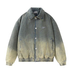 Gradient Wash Thick Quilted Denim Jacket Pi-Mart