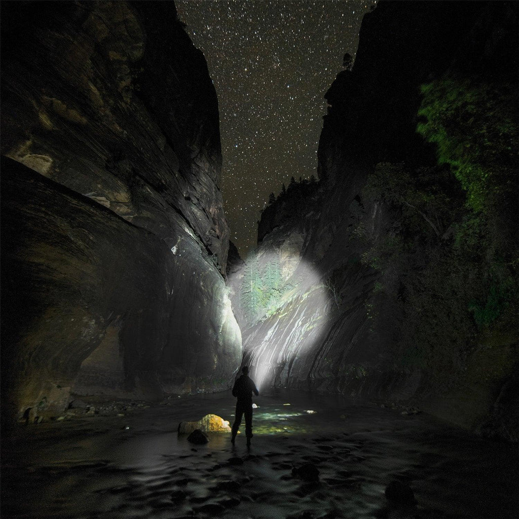 Dual Power LED Flashlight With Pure Beam Slide Focus Waterproof Rechargeable LED USB Telescopic Zoom Portable Flashlight For Night Lighting Night Riding Camping High-Powered Flash Lights Stevvex