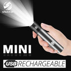 Dual Power LED Flashlight With Pure Beam Slide Focus Waterproof Rechargeable LED USB Telescopic Zoom Portable Flashlight For Night Lighting Night Riding Camping High-Powered Flash Lights Stevvex