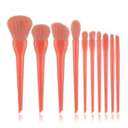 Durable 10pcs Natural Hair Colorful Makeup Brushes Professional Foundation Powder Blush Eyeshadow Eyebrow Blending Brush Set Stevvex