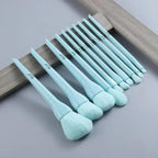 Durable 10pcs Natural Hair Colorful Makeup Brushes Professional Foundation Powder Blush Eyeshadow Eyebrow Blending Brush Set Stevvex