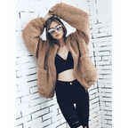 Durable Autumn Winter Faux Fur Coat For Women Casual Warm Soft Zipper Fur Jacket Plush Overcoat Pocket Plus Size Teddy Coat For Female Stevvex