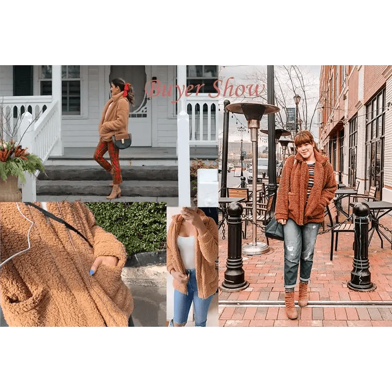 Durable Autumn Winter Faux Fur Coat For Women Casual Warm Soft Zipper Fur Jacket Plush Overcoat Pocket Plus Size Teddy Coat For Female Stevvex