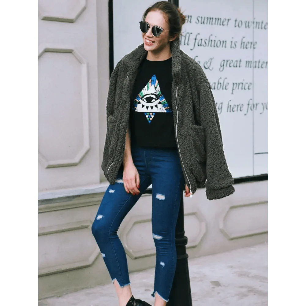 Durable Autumn Winter Faux Fur Coat For Women Casual Warm Soft Zipper Fur Jacket Plush Overcoat Pocket Plus Size Teddy Coat For Female Stevvex