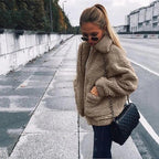 Durable Autumn Winter Faux Fur Coat For Women Casual Warm Soft Zipper Fur Jacket Plush Overcoat Pocket Plus Size Teddy Coat For Female Stevvex