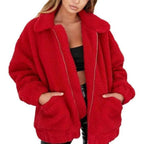 Durable Autumn Winter Faux Fur Coat For Women Casual Warm Soft Zipper Fur Jacket Plush Overcoat Pocket Plus Size Teddy Coat For Female Stevvex