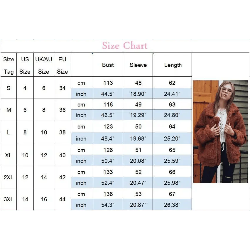 Durable Autumn Winter Faux Fur Coat For Women Casual Warm Soft Zipper Fur Jacket Plush Overcoat Pocket Plus Size Teddy Coat For Female Stevvex