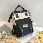 Durable Backpacks for School Teenagers Girls Designer Patchwork Bagpack With Cute Ring Bag For Travel, Laptop, Backpack Women Notebook Stevvex