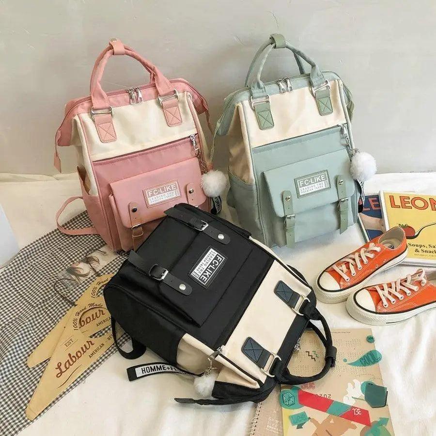 Durable Backpacks for School Teenagers Girls Designer Patchwork Bagpack With Cute Ring Bag For Travel, Laptop, Backpack Women Notebook Stevvex