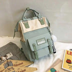 Durable Backpacks for School Teenagers Girls Designer Patchwork Bagpack With Cute Ring Bag For Travel, Laptop, Backpack Women Notebook Stevvex