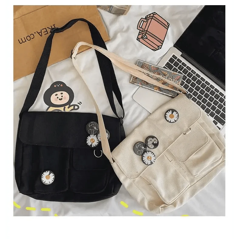 Durable Canvas Diagonal Cross Bag Youth Fashion And Casual Version Ladies Large Capacity Shoulder Bag For Women And Girls Stevvex