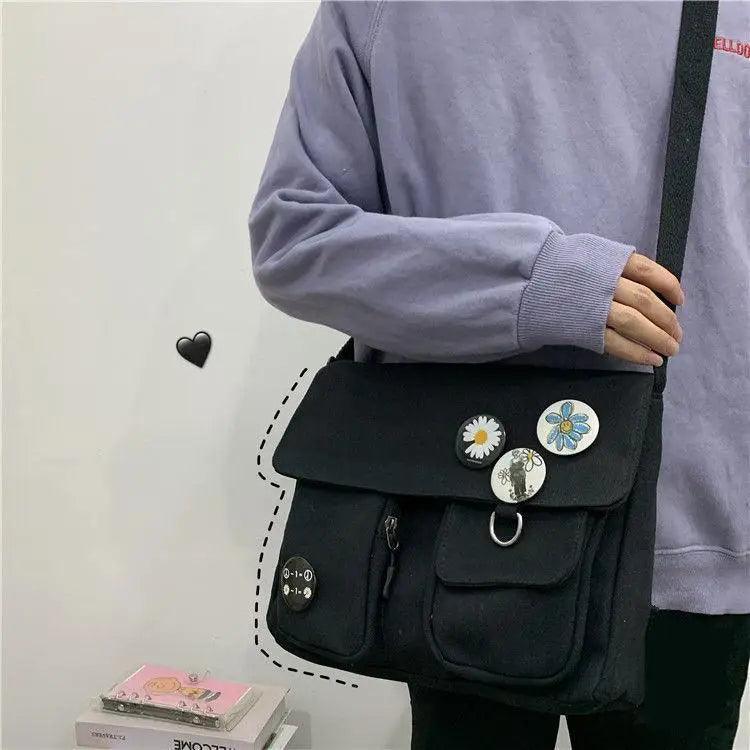 Durable Canvas Diagonal Cross Bag Youth Fashion And Casual Version Ladies Large Capacity Shoulder Bag For Women And Girls Stevvex