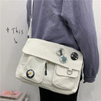 Durable Canvas Diagonal Cross Bag Youth Fashion And Casual Version Ladies Large Capacity Shoulder Bag For Women And Girls Stevvex