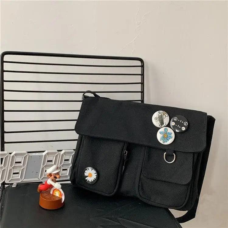 Durable Canvas Diagonal Cross Bag Youth Fashion And Casual Version Ladies Large Capacity Shoulder Bag For Women And Girls Stevvex