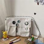 Durable Canvas Diagonal Cross Bag Youth Fashion And Casual Version Ladies Large Capacity Shoulder Bag For Women And Girls Stevvex