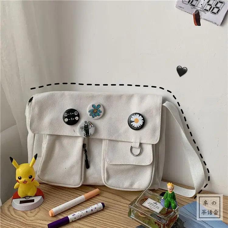 Durable Canvas Diagonal Cross Bag Youth Fashion And Casual Version Ladies Large Capacity Shoulder Bag For Women And Girls Stevvex