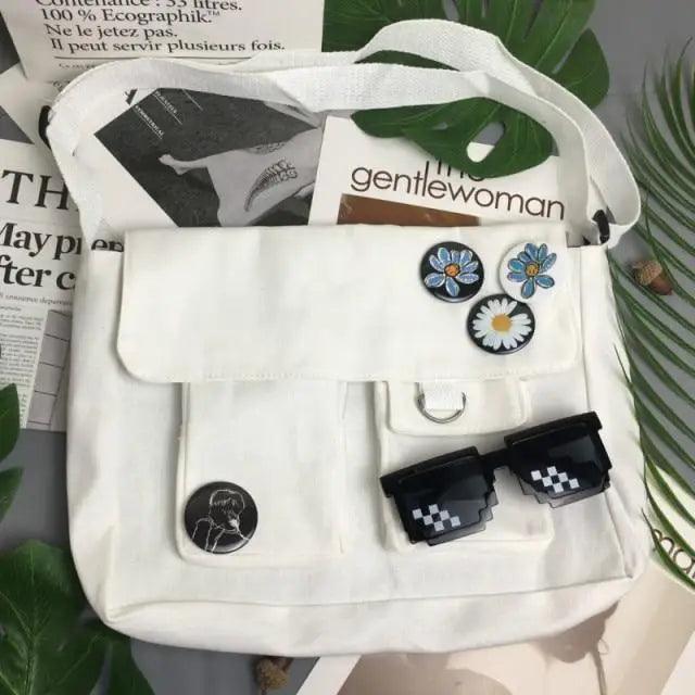 Durable Canvas Diagonal Cross Bag Youth Fashion And Casual Version Ladies Large Capacity Shoulder Bag For Women And Girls Stevvex