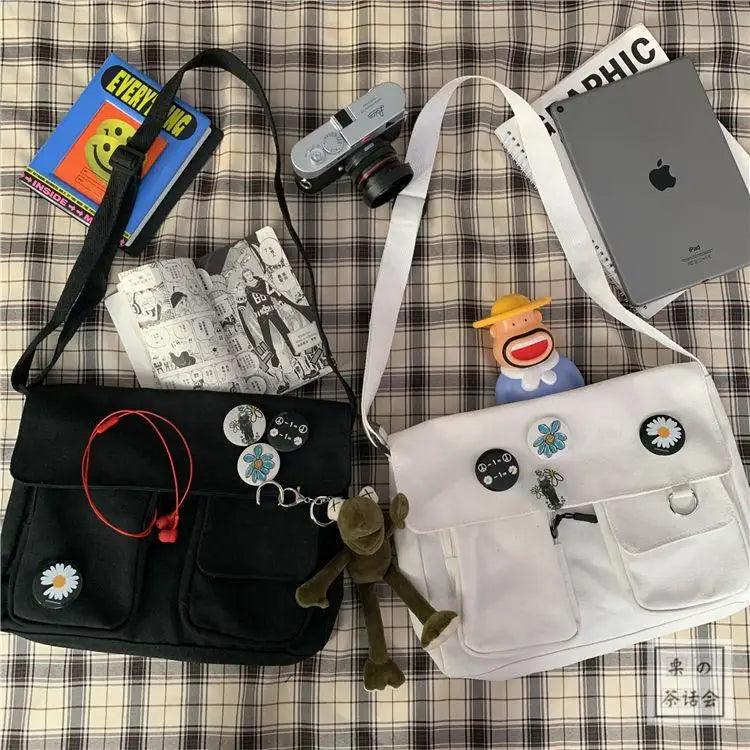 Durable Canvas Diagonal Cross Bag Youth Fashion And Casual Version Ladies Large Capacity Shoulder Bag For Women And Girls Stevvex