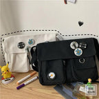 Durable Canvas Diagonal Cross Bag Youth Fashion And Casual Version Ladies Large Capacity Shoulder Bag For Women And Girls Stevvex
