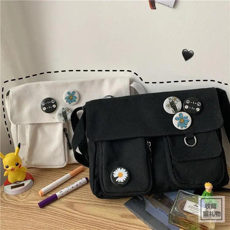 Durable Canvas Diagonal Cross Bag Youth Fashion And Casual Version Ladies Large Capacity Shoulder Bag For Women And Girls Stevvex
