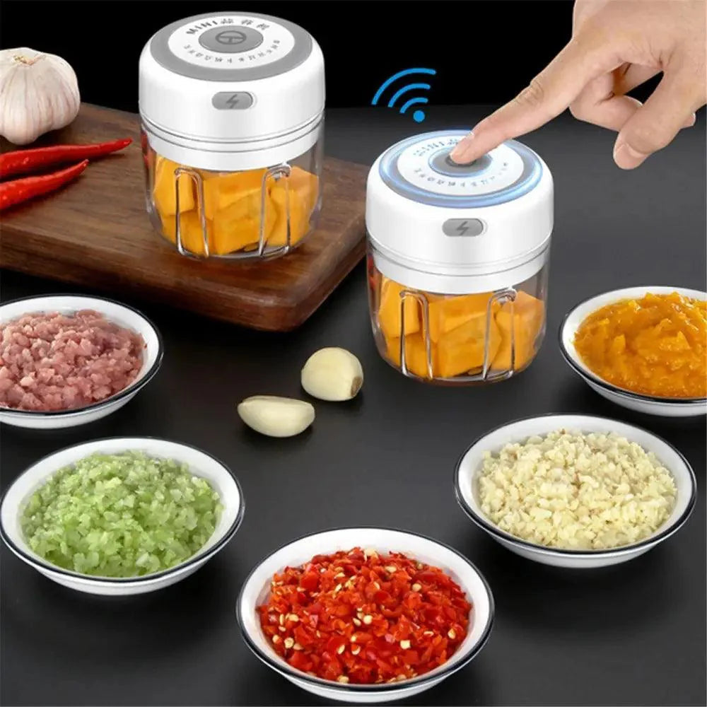 Durable Electric Food Crusher Mini Garlic Press Garlic Crusher Vegetable Chopper For Kitchen Crushed Garlic Crushed Ginger Crushed Chili Stevvex