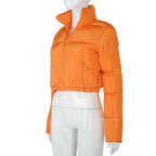Durable Faux PU Leather Bubble Puffer Winter Warm Jacket Women Coats Long Sleeve Outerwear Zipper Casual Slim jacket Stevvex