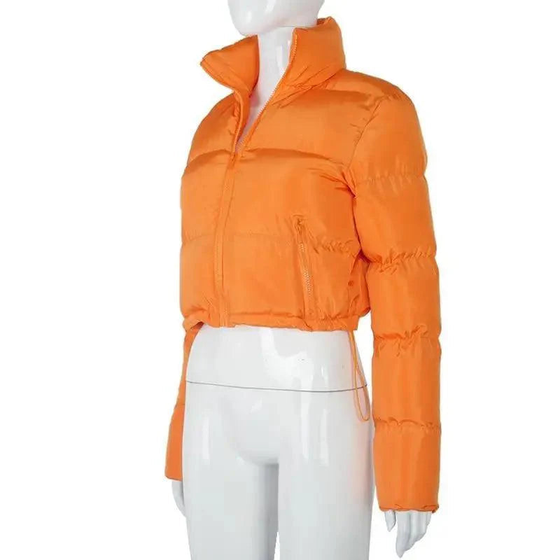 Durable Faux PU Leather Bubble Puffer Winter Warm Jacket Women Coats Long Sleeve Outerwear Zipper Casual Slim jacket Stevvex