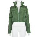 Durable Faux PU Leather Bubble Puffer Winter Warm Jacket Women Coats Long Sleeve Outerwear Zipper Casual Slim jacket Stevvex