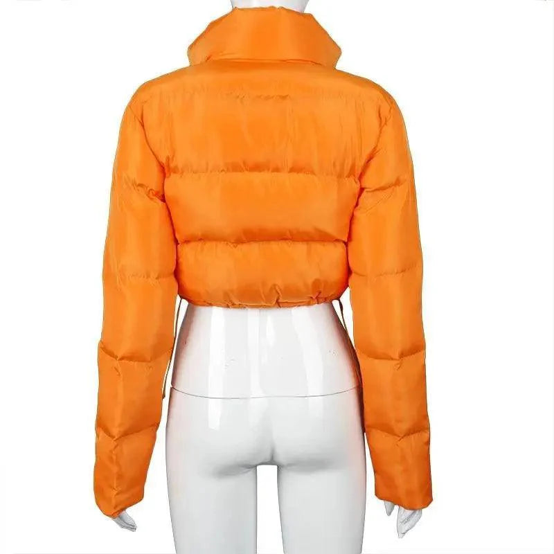 Durable Faux PU Leather Bubble Puffer Winter Warm Jacket Women Coats Long Sleeve Outerwear Zipper Casual Slim jacket Stevvex