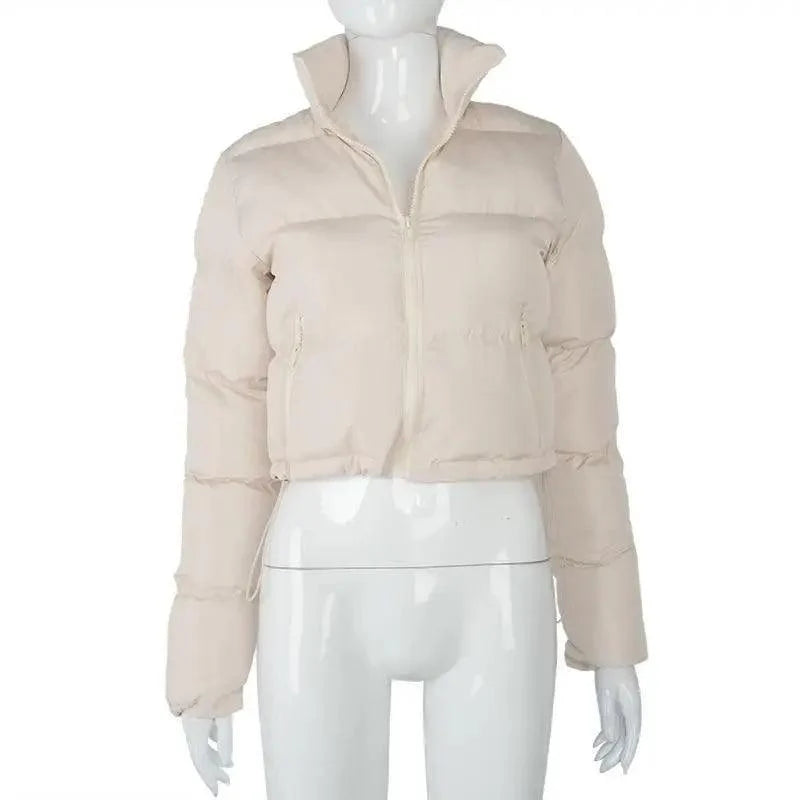 Durable Faux PU Leather Bubble Puffer Winter Warm Jacket Women Coats Long Sleeve Outerwear Zipper Casual Slim jacket Stevvex