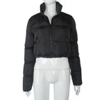 Durable Faux PU Leather Bubble Puffer Winter Warm Jacket Women Coats Long Sleeve Outerwear Zipper Casual Slim jacket Stevvex